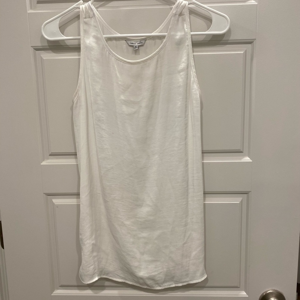 NAKED ZEBRA silk top. White in color. Size Small.
